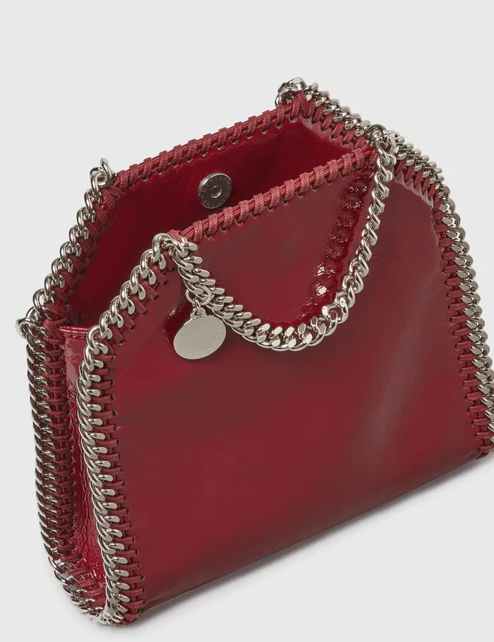 Stella McCartney TopHandle Bags Women Falabella Patent Tiny Tote Bag Burgundy Stella McCartney TopHandle Bags Women Falabella Patent Tiny Tote Bag Burgundy
