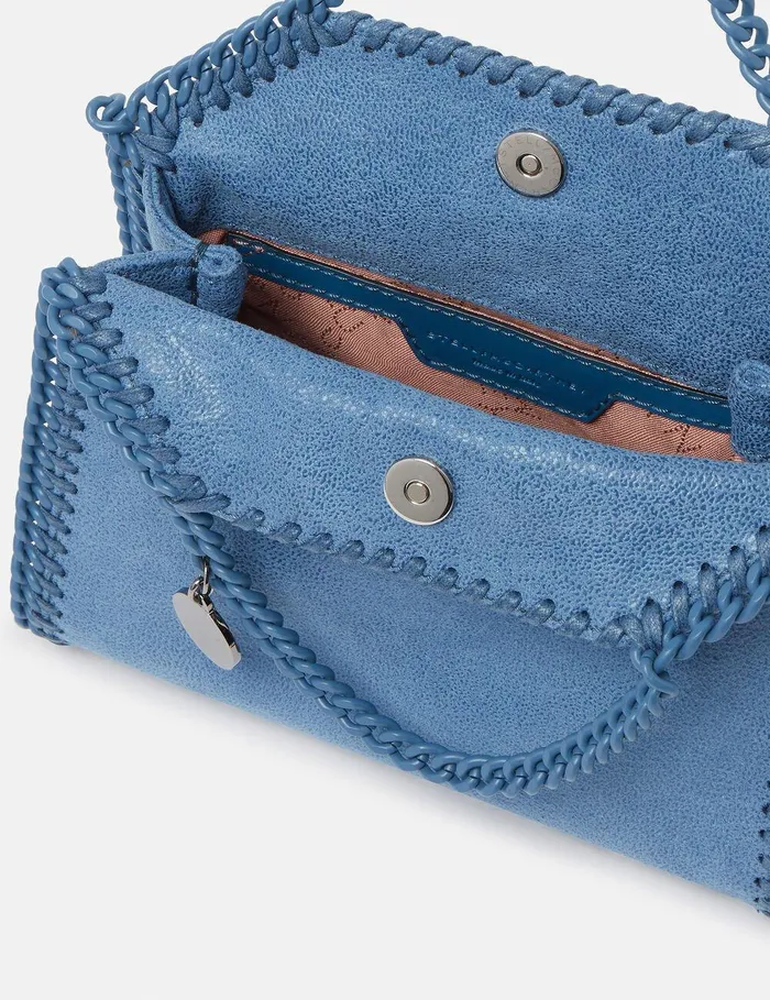 Stella McCartney TopHandle Bags Women Falabella Tiny Enamel Tote Bag Sky Blue Stella McCartney TopHandle Bags Women Falabella Tiny Enamel Tote Bag Sky Blue