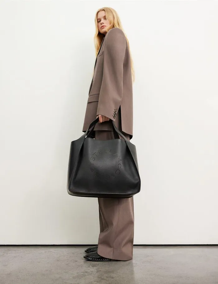 Stella McCartney TopHandle Bags Women Logo Crossbody Tote Bag Black Stella McCartney TopHandle Bags Women Logo Crossbody Tote Bag Black