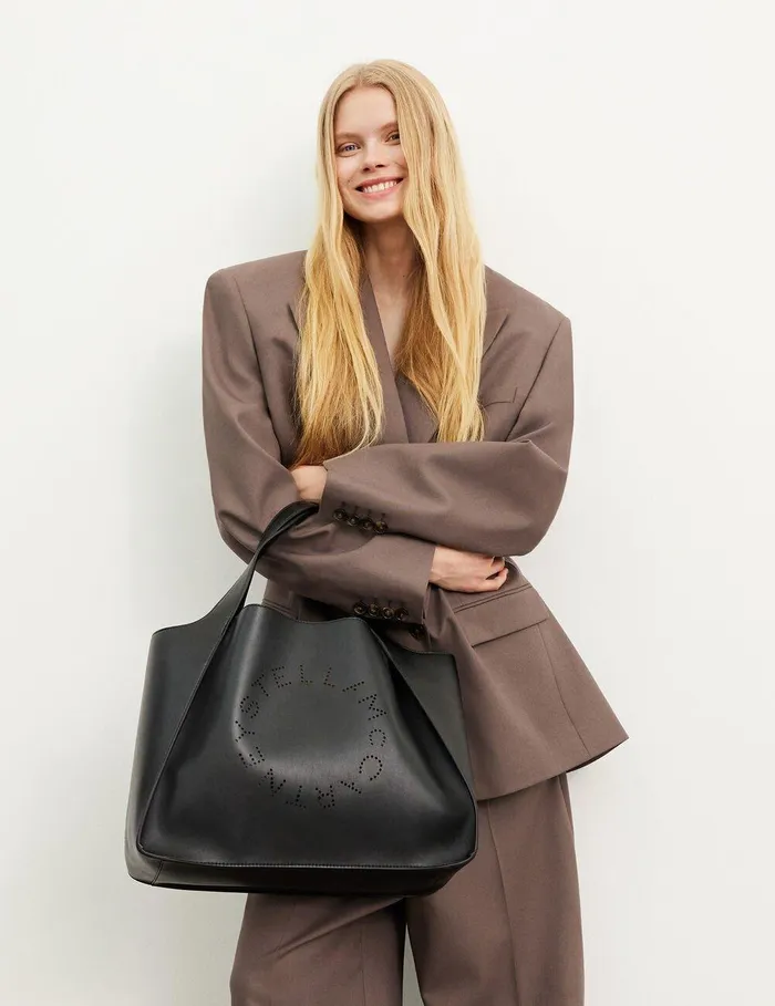 Stella McCartney TopHandle Bags Women Logo Crossbody Tote Bag Black Stella McCartney TopHandle Bags Women Logo Crossbody Tote Bag Black