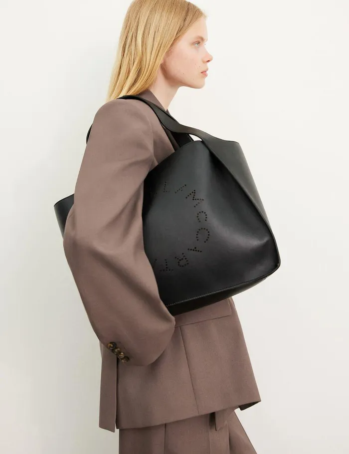 Stella McCartney TopHandle Bags Women Logo Crossbody Tote Bag Black Stella McCartney TopHandle Bags Women Logo Crossbody Tote Bag Black