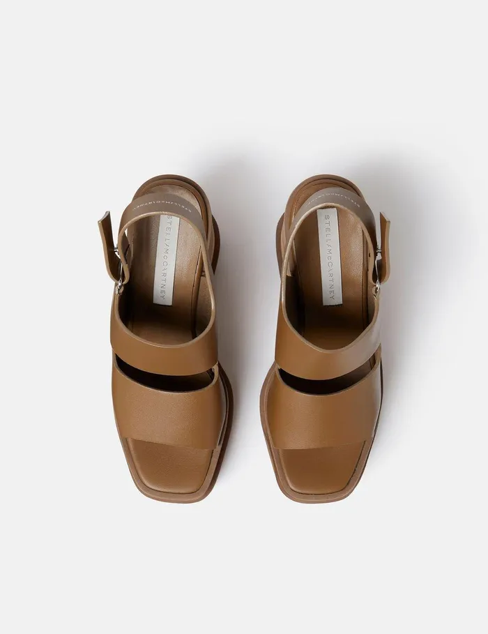 Stella McCartney Wedges Women Elyse Alter Mat Platform Sandals Pecan Brown Stella McCartney Wedges Women Elyse Alter Mat Platform Sandals Pecan Brown