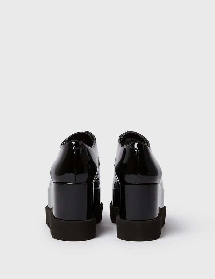 Stella McCartney Wedges Women Limited Edition Elyse Monochrome Platforms Glossy Black Stella McCartney Wedges Women Limited Edition Elyse Monochrome Platforms Glossy Black