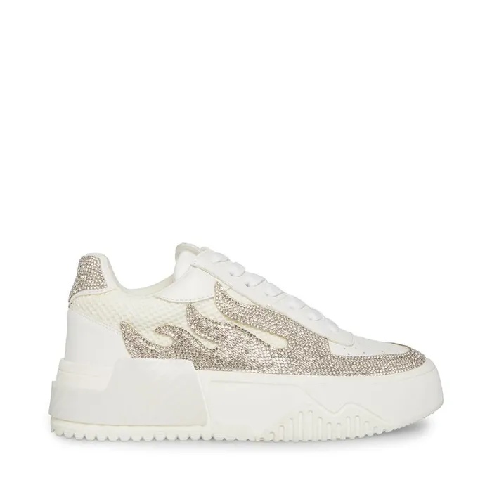 Steve Madden Flames White Womens Sneakers