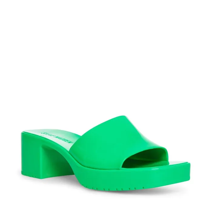 Steve Madden Harlin Green Womens Mules