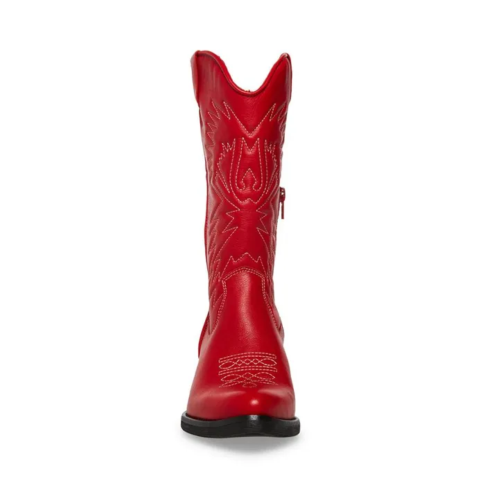 Steve Madden Hayward Red Leather Womens Boots Steve Madden Hayward Red Leather Womens Boots