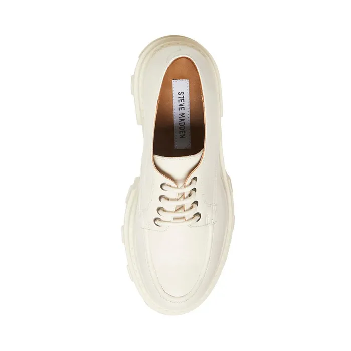 Steve Madden Helga White Leather Womens Loafers