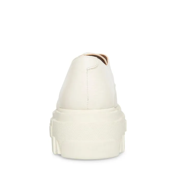 Steve Madden Helga White Leather Womens Loafers