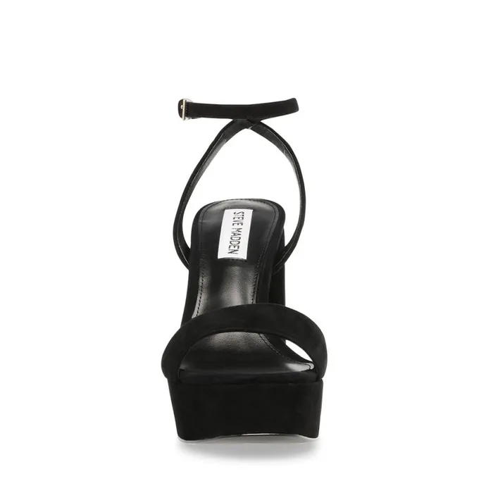 Steve Madden Lessa Black Suede Womens Heels