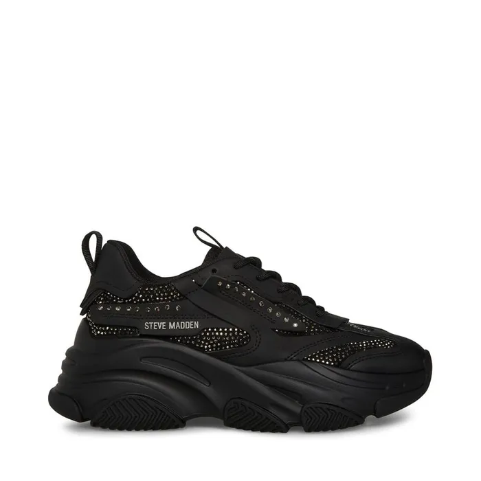 Steve Madden Possession R Black Womens Sneakers