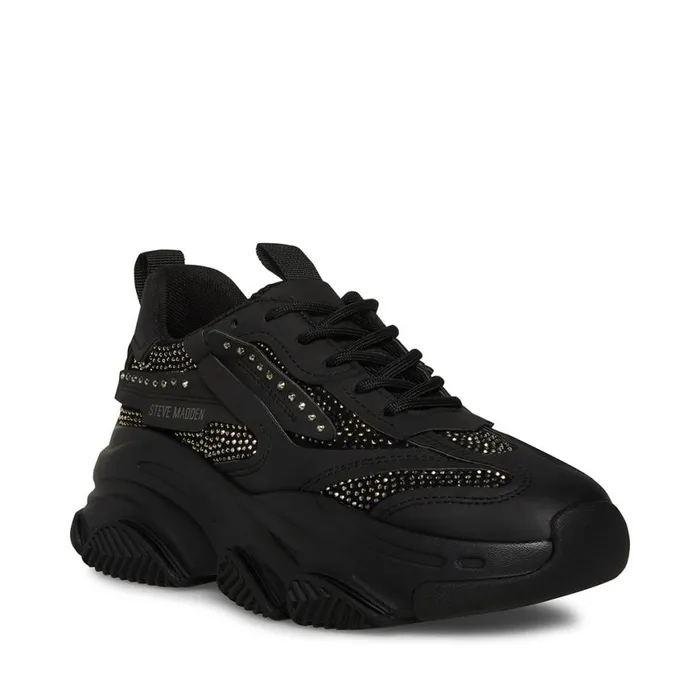 Steve Madden Possession R Black Womens Sneakers