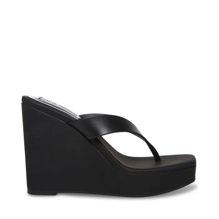 Steve Madden Refined Black Womens Wedges