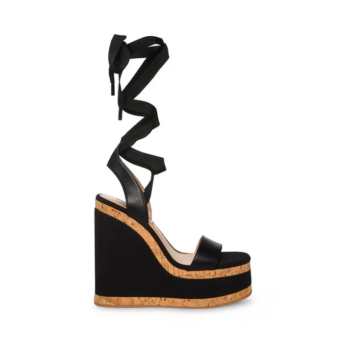 Steve Madden Sofia Black Womens Wedges