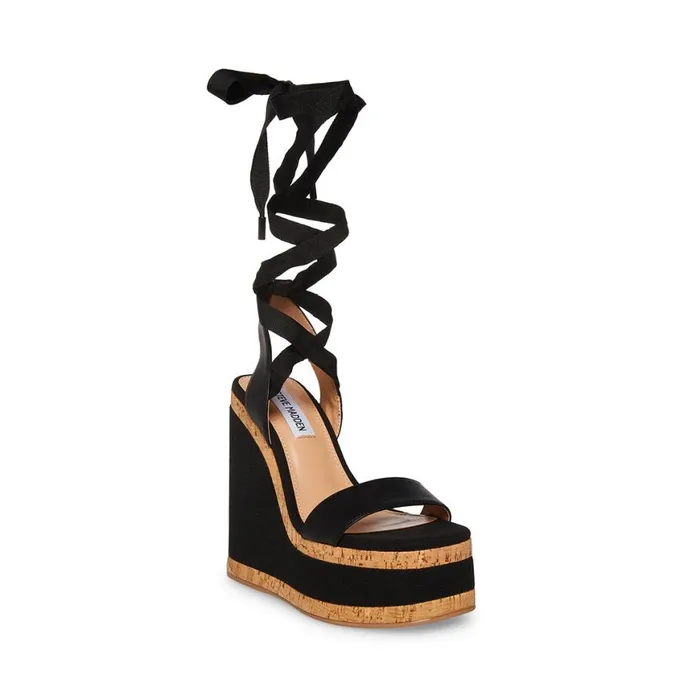 Steve Madden Sofia Black Womens Wedges Steve Madden Sofia Black Womens Wedges