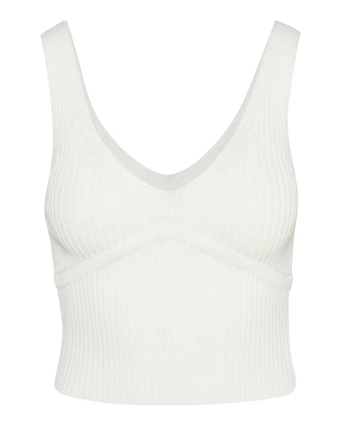 Steve Madden Sweater Cropped Tank White Womens Tops