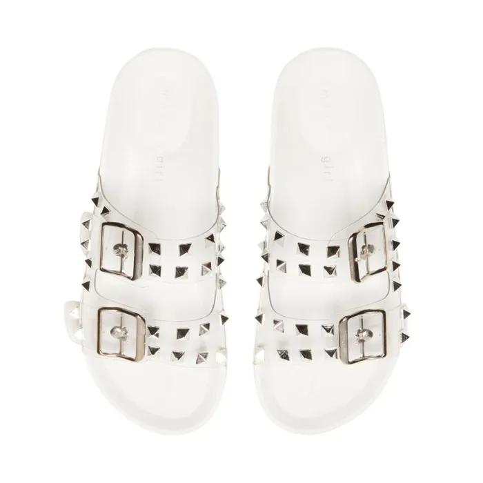 Steve Madden Teddy P White Multi Womens Sandals