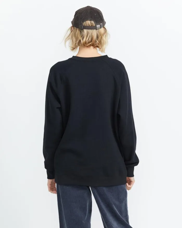 Stone Magic Boyfriend Crew Sweatshirt 8211 Black Womens Volcom Hoodies and Sweatshirts