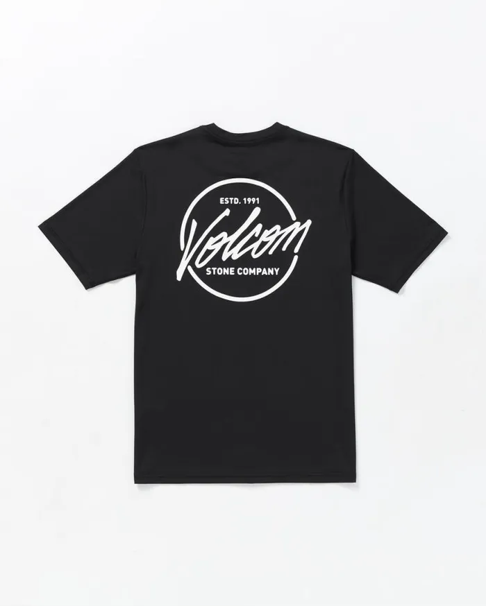 Stone Stamp Short Sleeve Rashguard 8211 Black Mens Volcom Rashguards