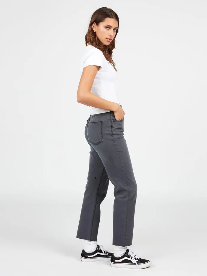Stoned Straight Jeans 8211 Vintage Black Womens Volcom Bottoms