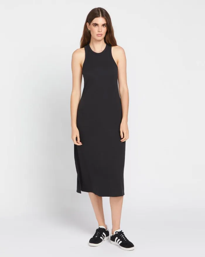 Stonelight Rib Dress 8211 Black Womens Volcom Dresses