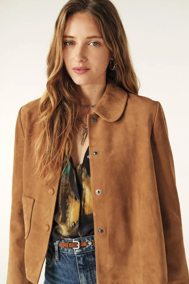 StraightCut Jacket Milas Brown Women Baandsh Jackets and Coats