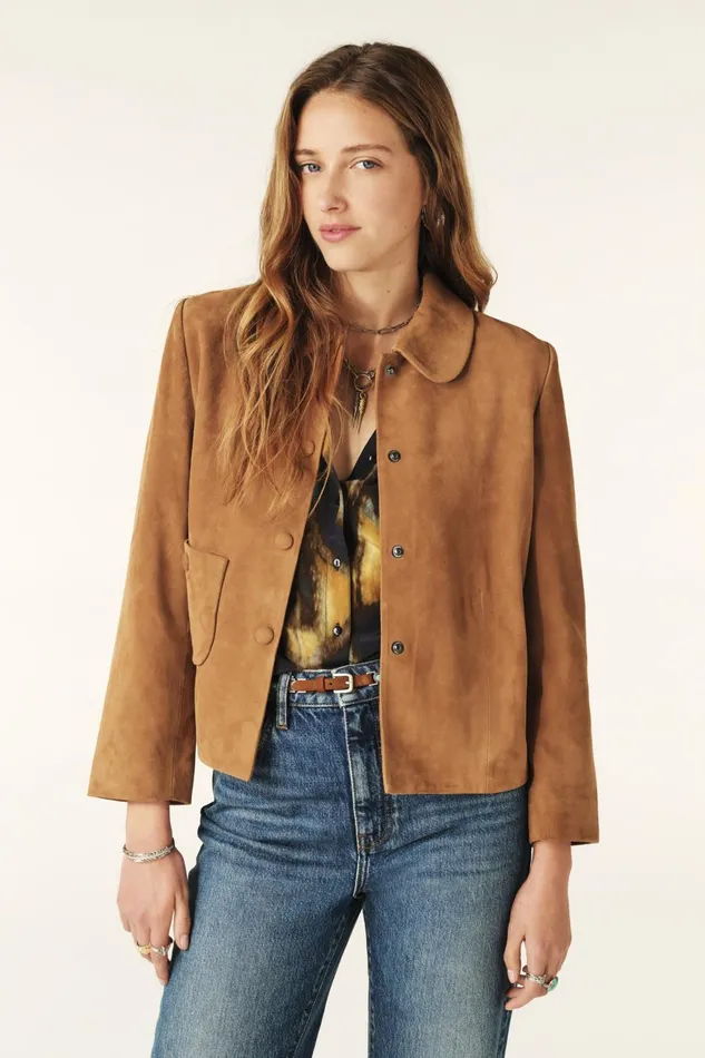 StraightCut Jacket Milas Brown Women Baandsh Jackets and Coats