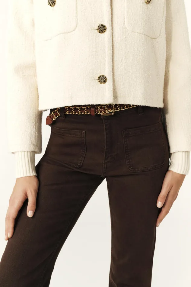 StraightLeg Jeans Ross Brown Women Baandsh Pants and Jeans