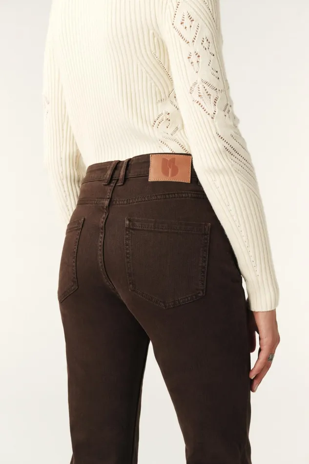 StraightLeg Jeans Ross Brown Women Baandsh Pants and Jeans