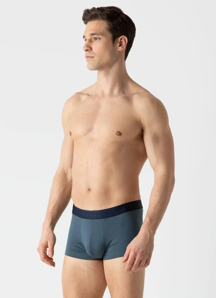 Stretch Cotton Trunks Dark Petrol Men SUNSPEL Trunks and Shorts