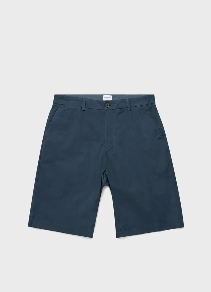 Stretch Cotton Twill Chino Shorts Shale Blue Men SUNSPEL Shorts