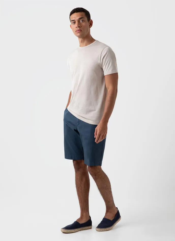Stretch Cotton Twill Chino Shorts Shale Blue Men SUNSPEL Shorts