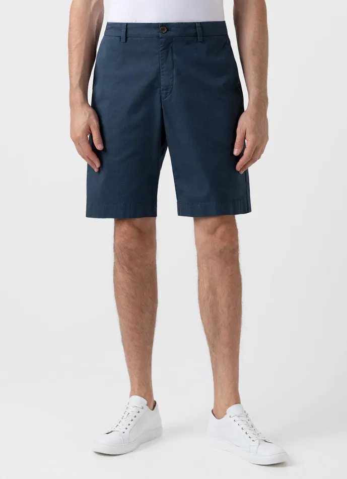 Stretch Cotton Twill Chino Shorts Shale Blue Men SUNSPEL Shorts