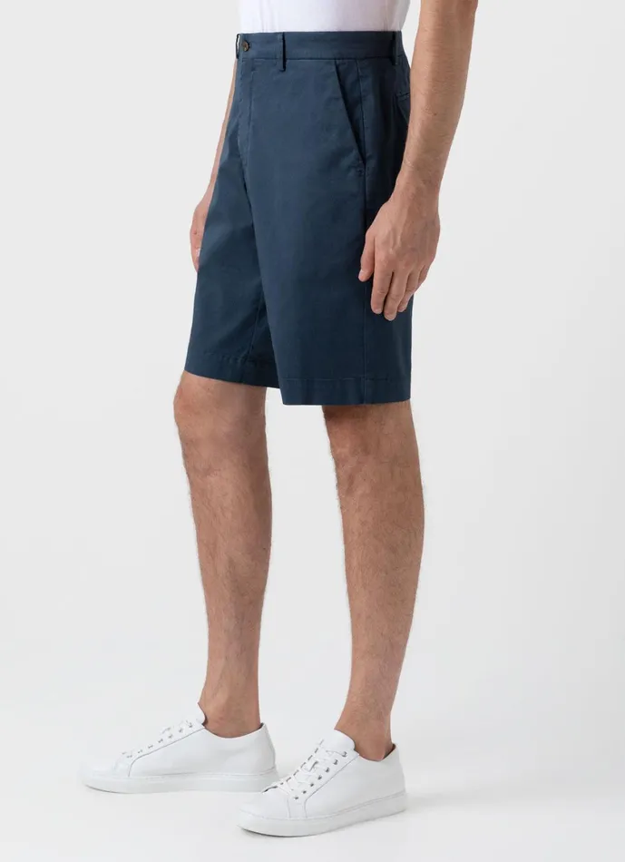 Stretch Cotton Twill Chino Shorts Shale Blue Men SUNSPEL Shorts