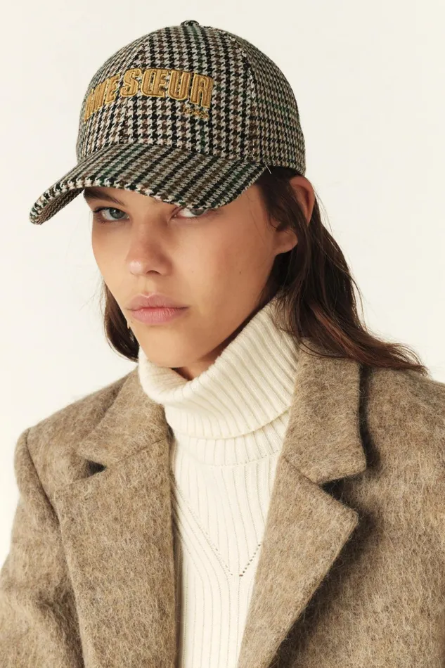 Striped Cap Hame Brown Women Baandsh Hats