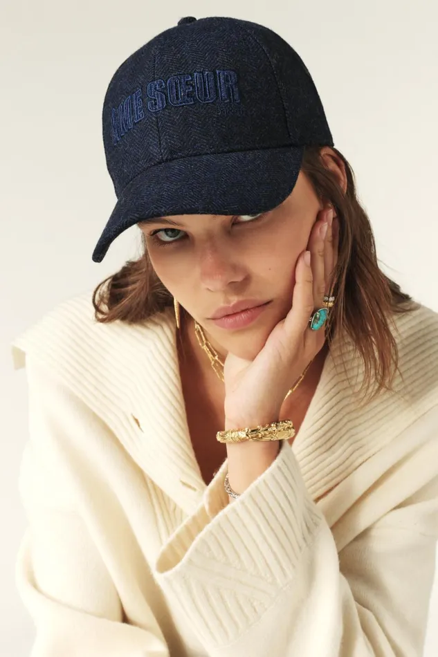 Striped Cap Hame Brown Women Baandsh Hats