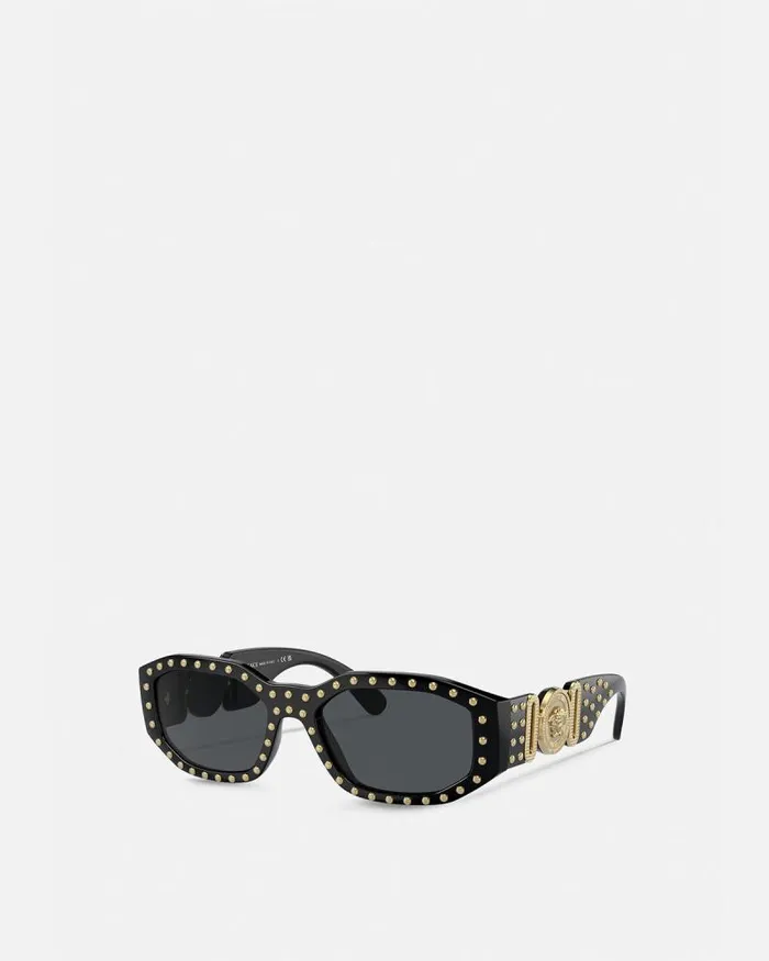 Studded Medusa Biggie Sunglasses Black WomenMen Versace Sunglasses