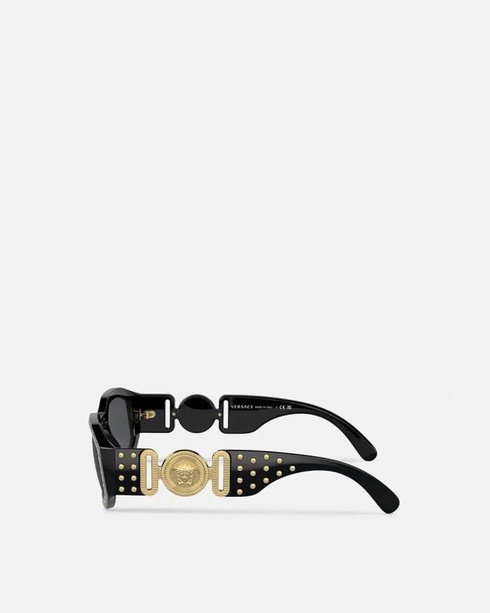 Studded Medusa Biggie Sunglasses Black WomenMen Versace Sunglasses