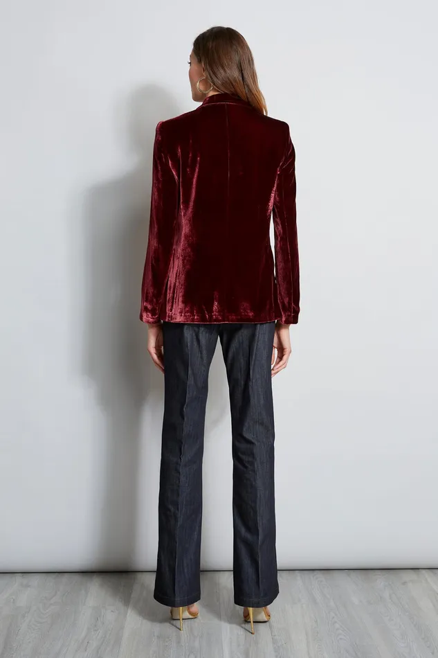 Suiting Women Elie Tahari Velvet Hooded Blazer MERLOT