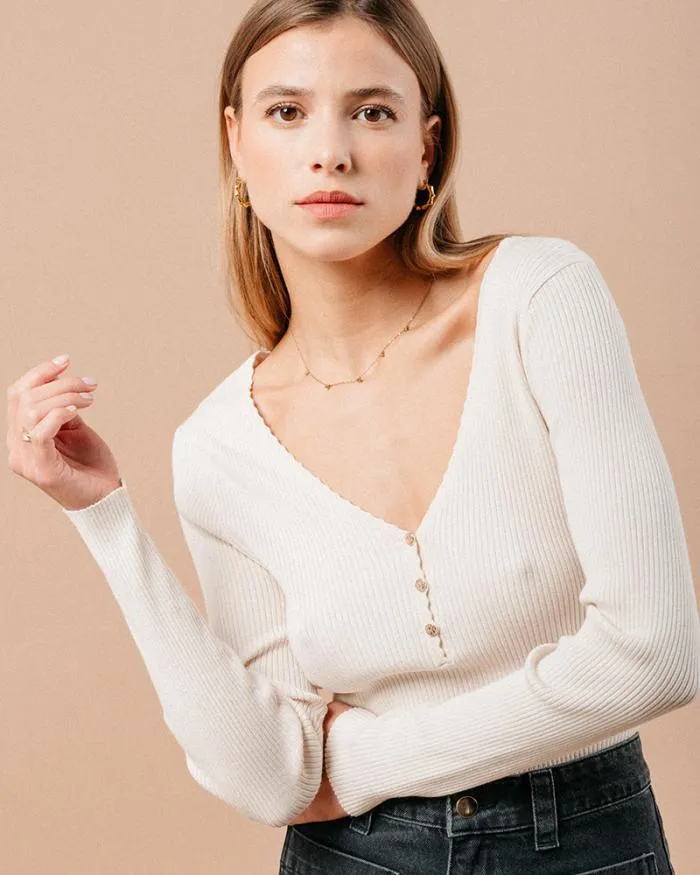 SWEATER BEIGE MADDIE Shop Grace and Mila Plain Jumpers