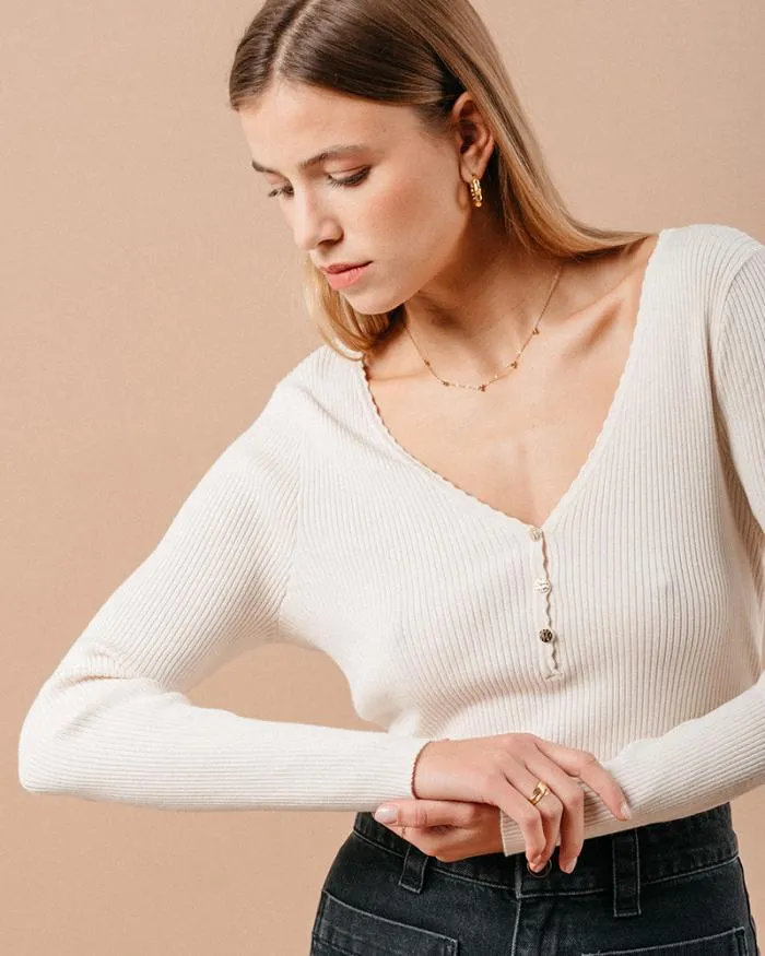 SWEATER BEIGE MADDIE Shop Grace and Mila Plain Jumpers