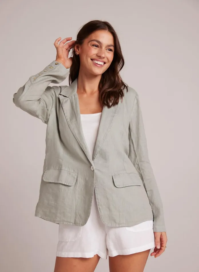 Sweaters and Jackets Women Bella Dahl Easy Linen Longline Blazer 8211 Oasis Green Sweaters and Jackets Women Bella Dahl Easy Linen Longline Blazer 8211 Oasis Green