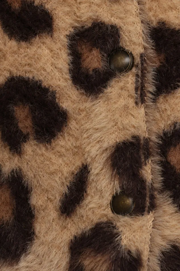 Sweaters Kendall Leopard Print Button Front Cardigan Leopard 8211 Petal and Pup Women