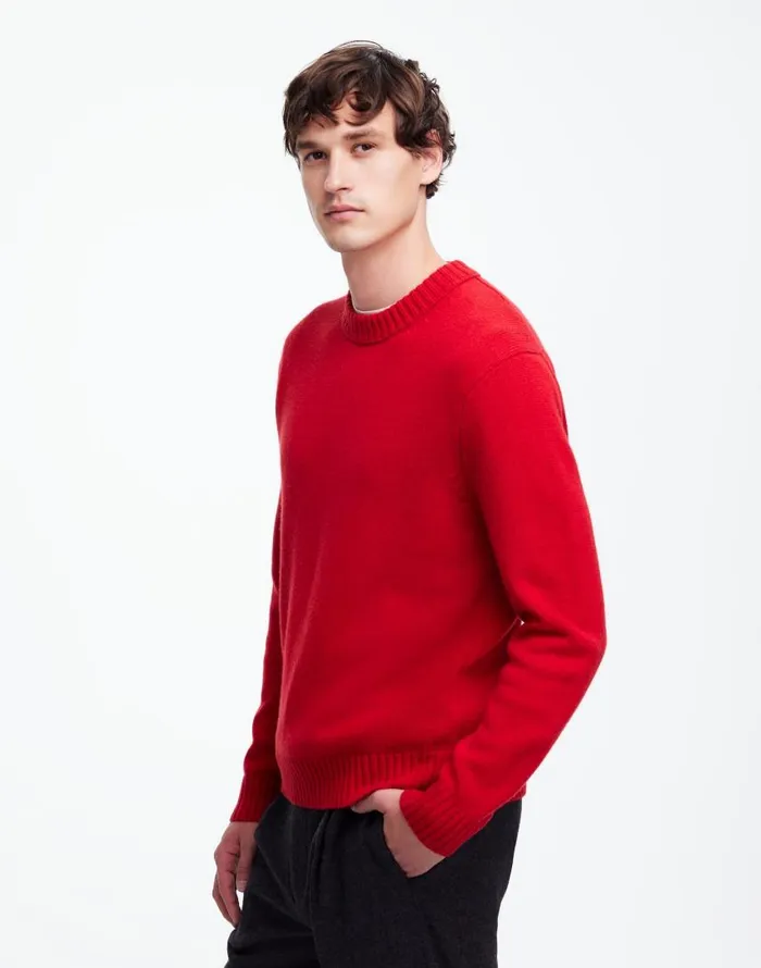 Sweaters Men Madewell Crewneck Sweater In SoftWool Pomegranate Seed