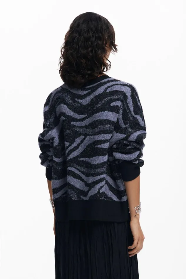 Sweaters Women Desigual Animal Print Sweater Black