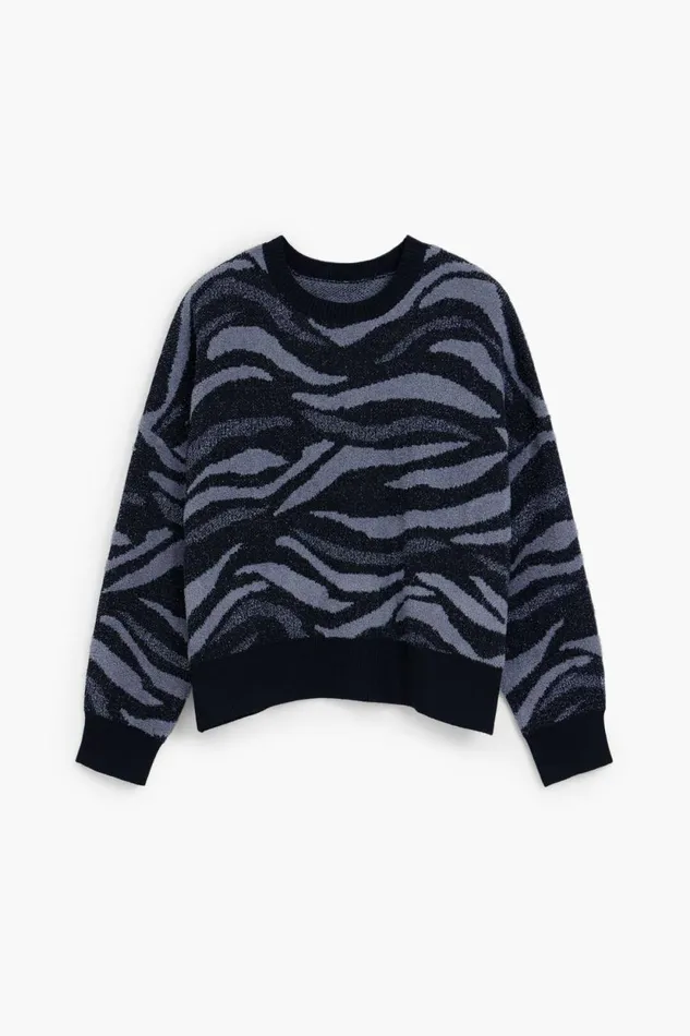 Sweaters Women Desigual Animal Print Sweater Black