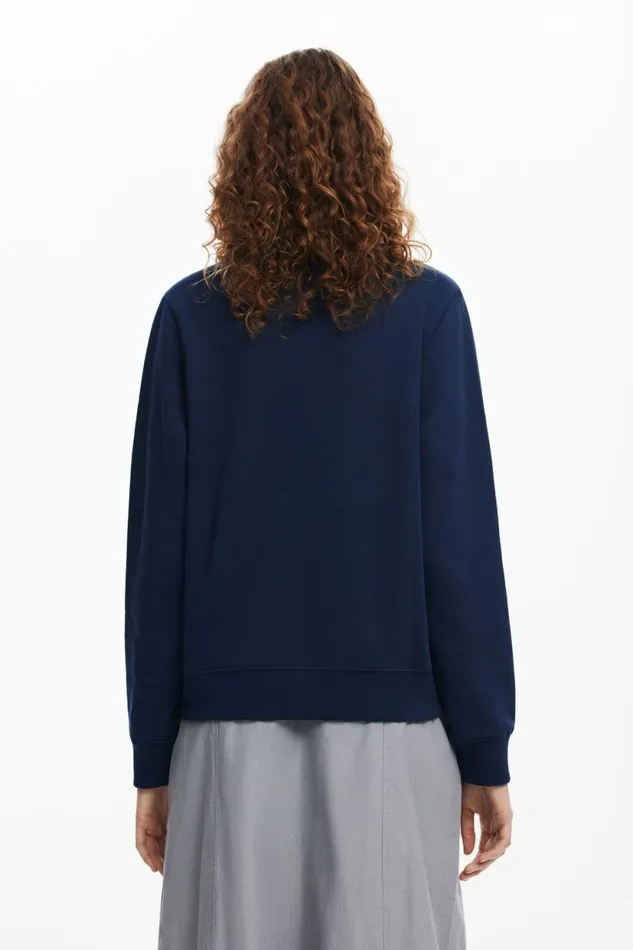 Sweaters Women Desigual Butterfly Sweatshirt Blue