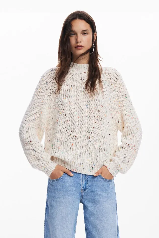 Sweaters Women Desigual Oversized Knit Sweater White