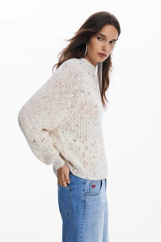 Sweaters Women Desigual Oversized Knit Sweater White