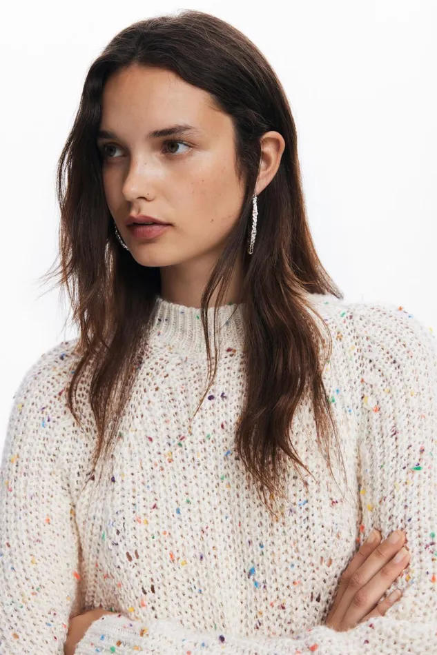 Sweaters Women Desigual Oversized Knit Sweater White