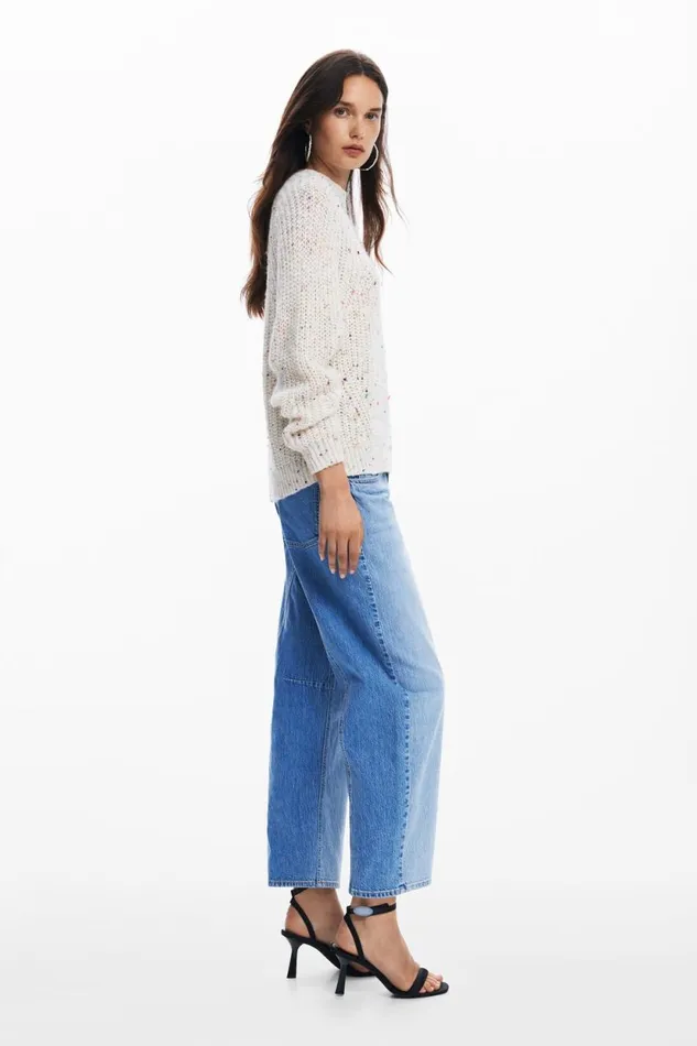 Sweaters Women Desigual Oversized Knit Sweater White